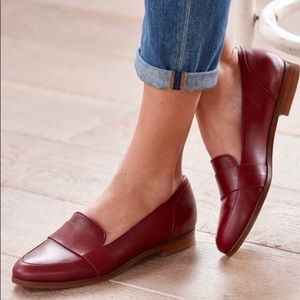 Sezane Cranberry Red Moccassin Michel Flat Shoes